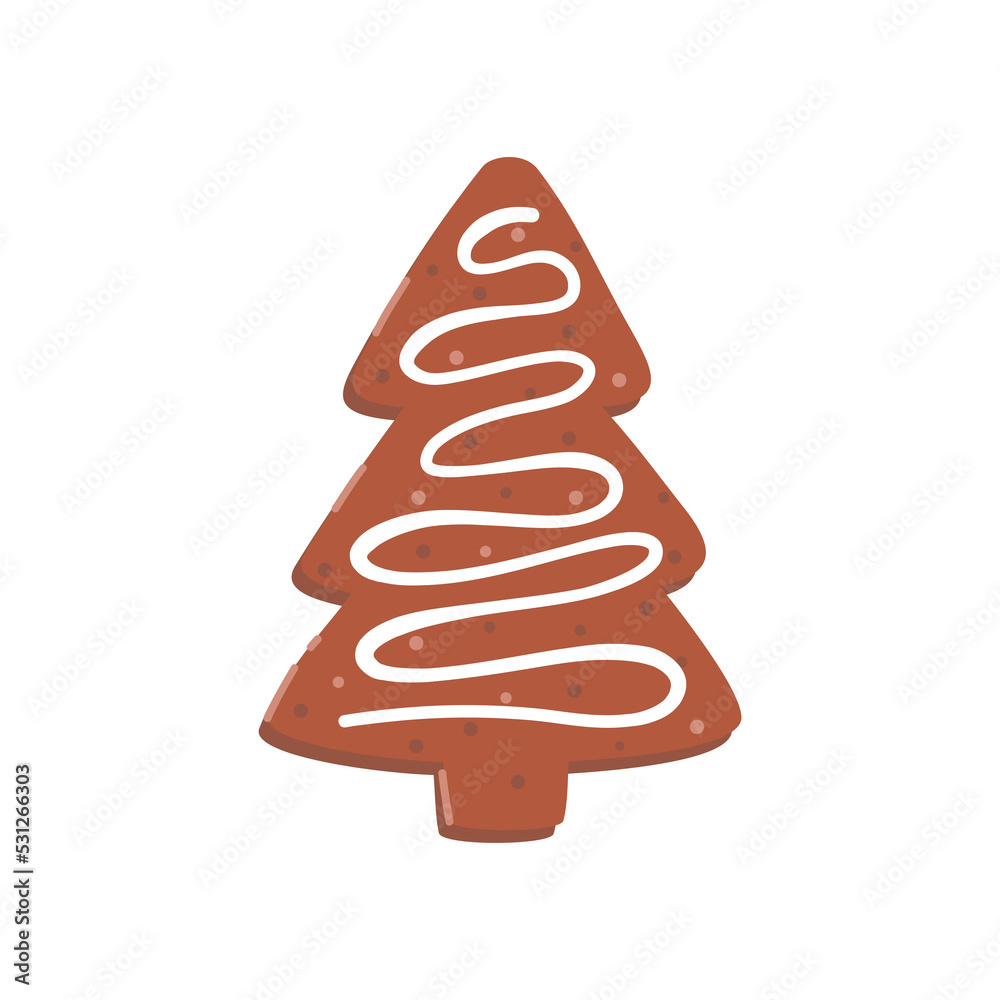 Gingerbread with glaze. Spruce shape. Gingerbread with glaze. Spruce shape.