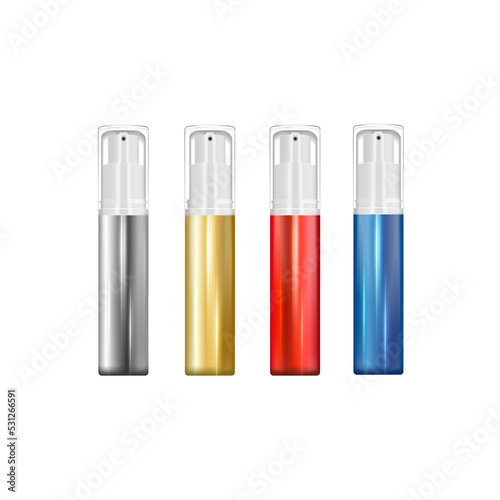 Collection of cosmetic cream jars black, white, silver and gold 