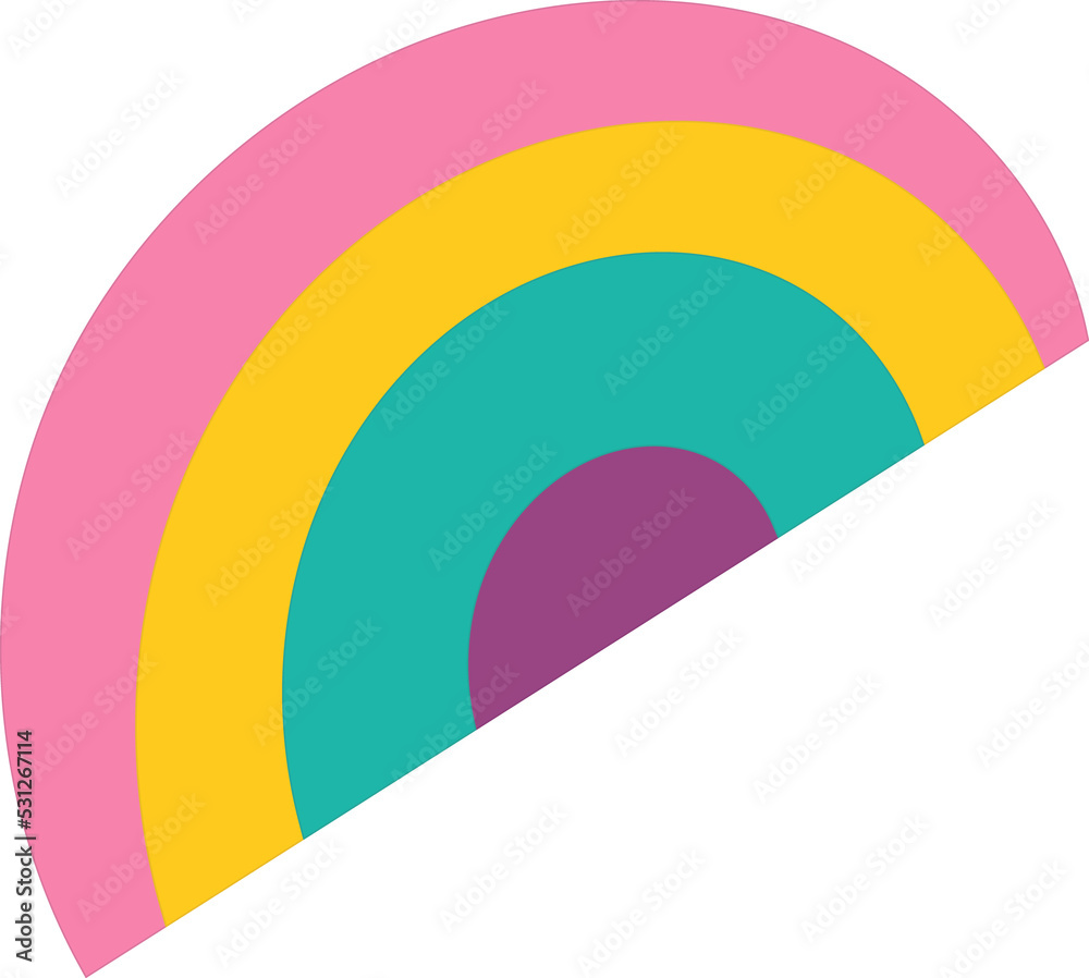 Space Design Element. Cosmic Rainbow. Kids Illustration Isolated on Transparent Background
