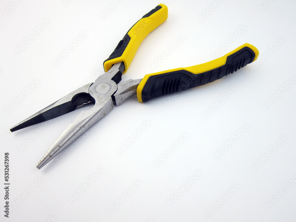 Long nose pliers isolated on white Long nose pliers isolated on white