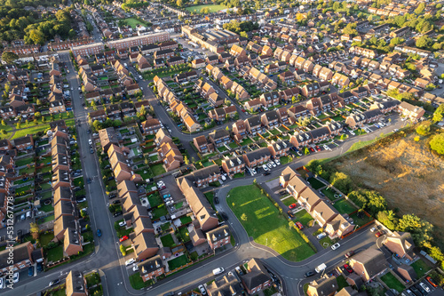 Wallpaper Mural Top down aerial view of houses and streets in a residential area UK New Build Estate Agent House Prices 2022 Torontodigital.ca