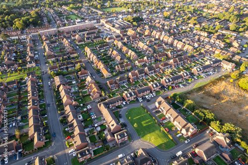 Wallpaper Mural Top down aerial view of houses and streets in a residential area UK New Build Estate Agent House Prices 2022 Torontodigital.ca