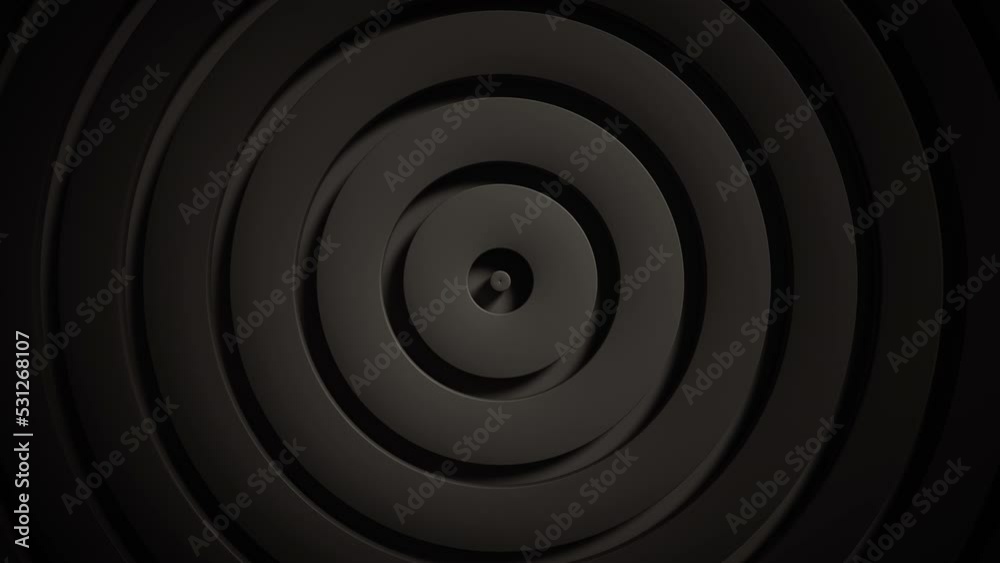 4k light black seamless looped animated background. Dark texture, 3d circular rings with minimal animation for the text background of a presentation, event, business. Halloween sale. High speed 4k light black seamless looped animated background. Dark texture, 3d circular rings with minimal animation for the text background of a presentation, event, business. Halloween sale. High speed