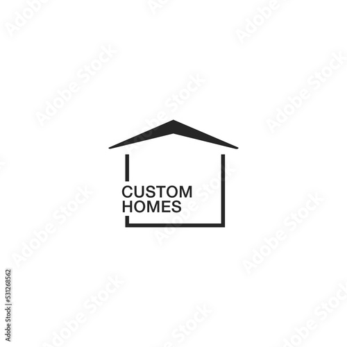 simple custom homes icon logo business vector design template. modern custom home logo design vector illustration with unique and minimalist styles isolated on white background.