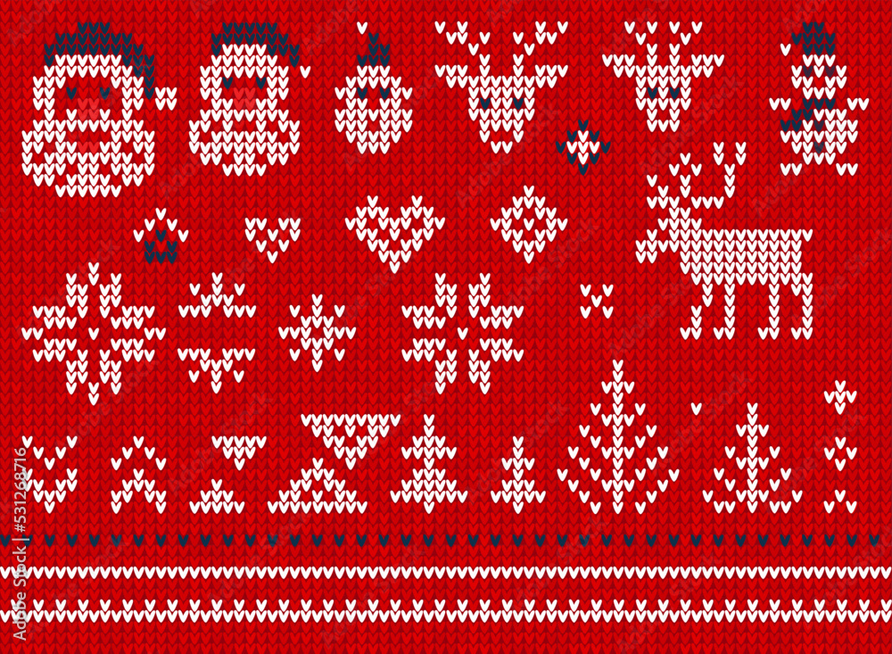 Ugly sweater Christmas party pattern. Knitted background seamless scandinavian knitting ornaments. Ugly sweater Christmas party pattern. Knitted background seamless scandinavian knitting ornaments.