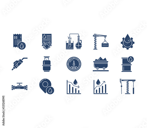 Oil Industry and petroleum icon set