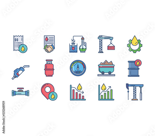 Oil Industry and petroleum icon set