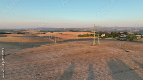 Canvas Print Fields erosion damage soil drone aerial inappropriately managed soil earth land degradation ground of topsoil arable land
