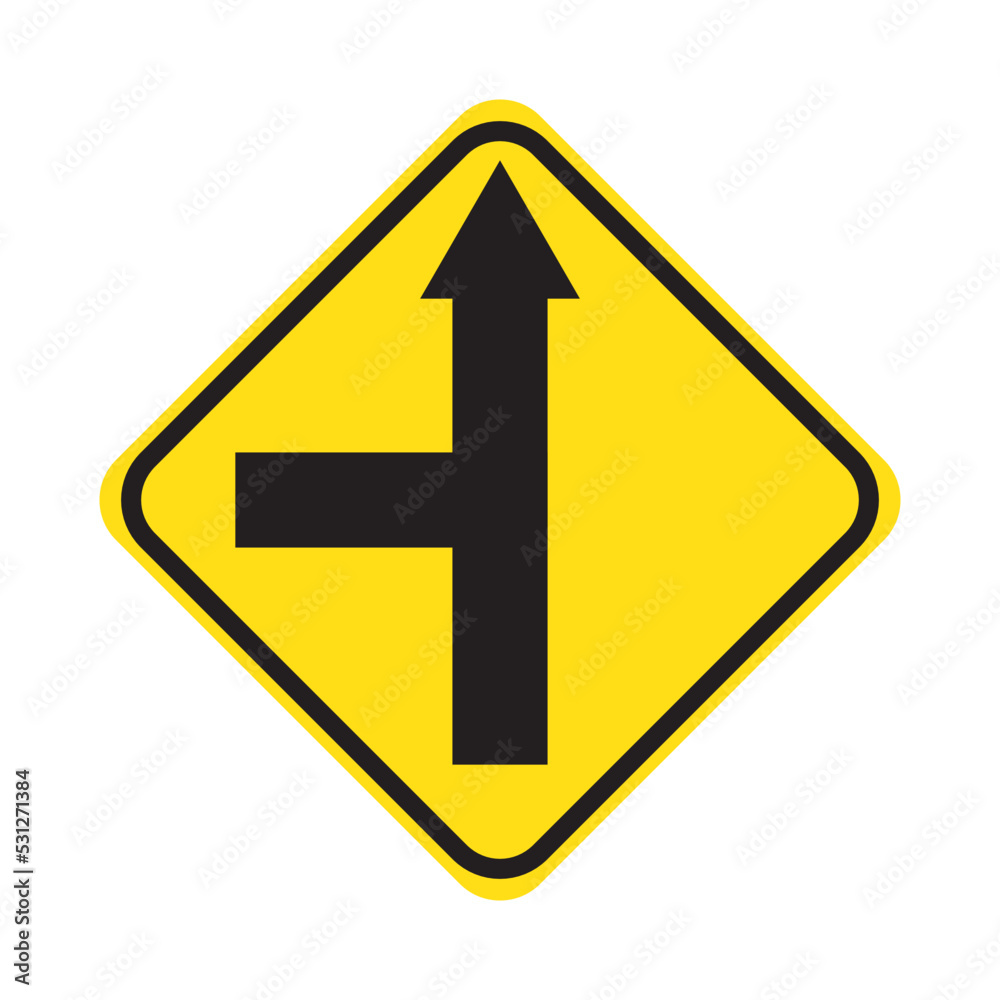yellow road sign fork at the crossroads traffic light vector illustration yellow road sign fork at the crossroads traffic light vector illustration