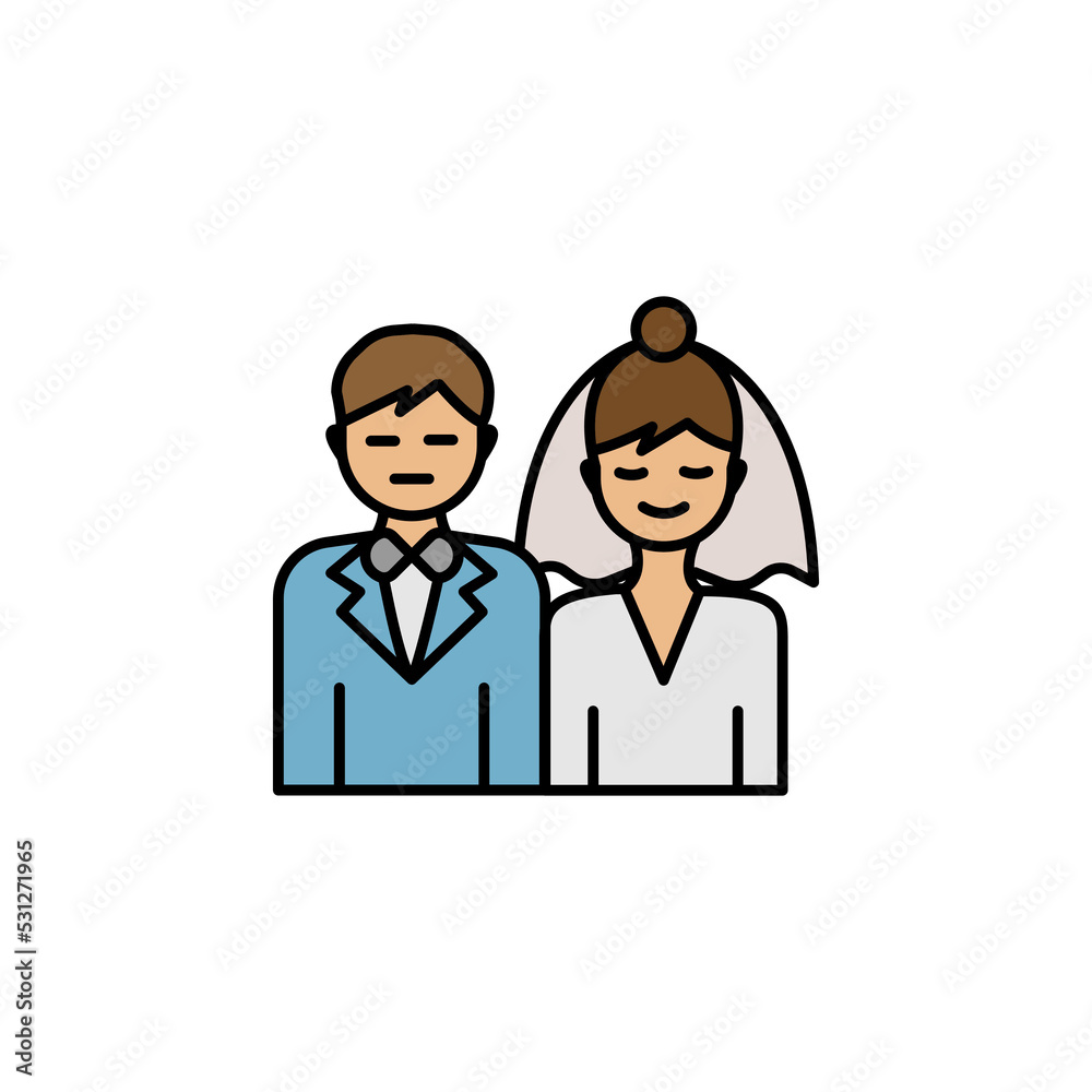 marriage, family line icon on white background. Signs and symbols can be used for web, logo, mobile app, UI, UX marriage, family line icon on white background. Signs and symbols can be used for web, logo, mobile app, UI, UX