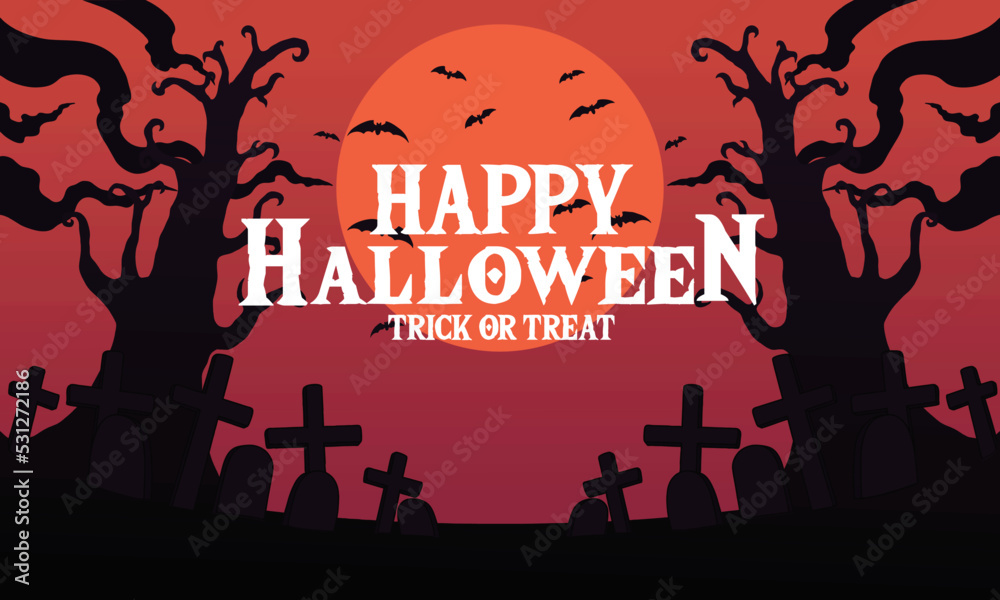 scary halloween background with orange colour