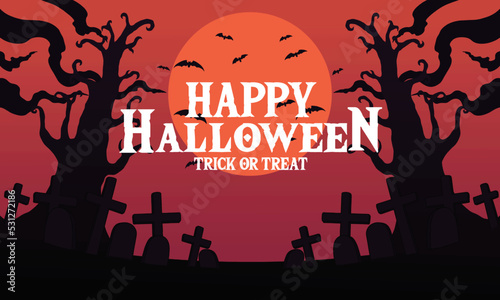scary halloween background with orange colour