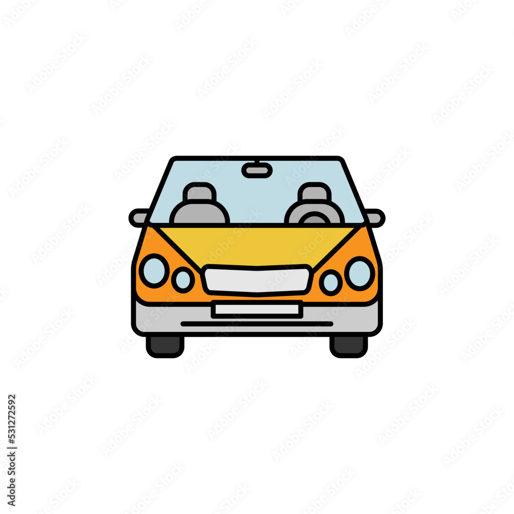 family automobile, car line icon on white background. Signs and symbols can be used for web, logo, mobile app, UI, UX