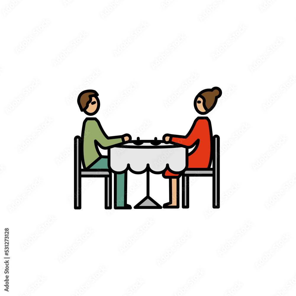 tea, tea table, family line icon on white background. Signs and symbols can be used for web, logo, mobile app, UI, UX