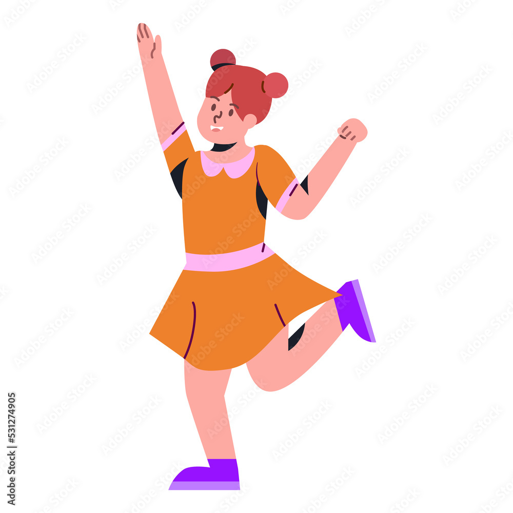 Happy Kids in Orange Gown and Cheerful Aura Happy Kids in Orange Gown and Cheerful Aura