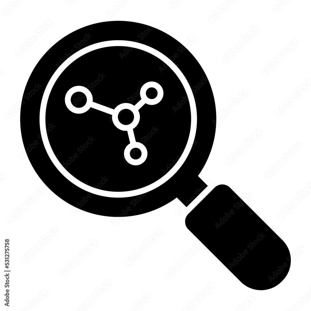 An editable design icon of search molecule An editable design icon of search molecule