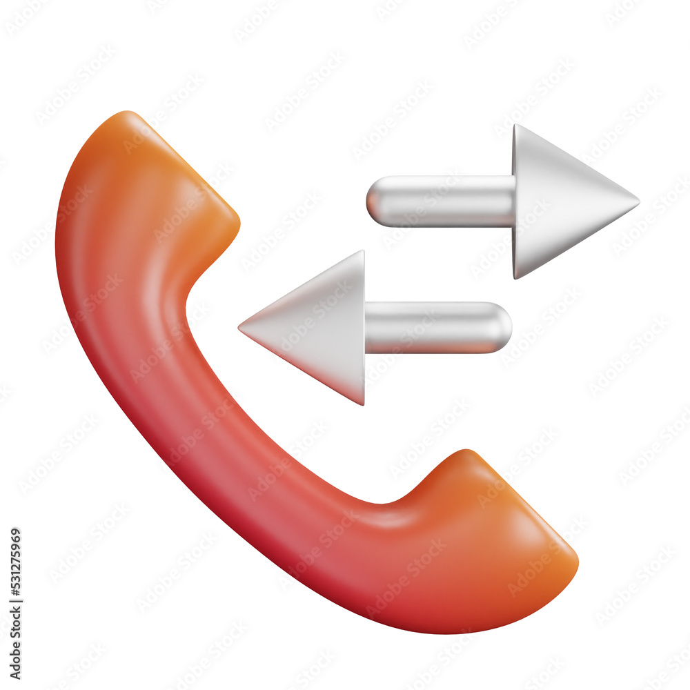 3D cartoon user interface illustration of a phone or online contact symbol or call support icon on an isolated background. With studio lighting and a gradient colourful texture. 3D rendering 3D cartoon user interface illustration of a phone or online contact symbol or call support icon on an isolated background. With studio lighting and a gradient colourful texture. 3D rendering