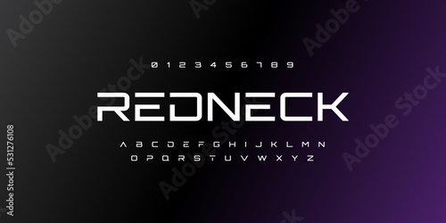 Abstract technology space font and alphabet. techno effect fonts designs. Typography digital sci-fi concept. vector illustration