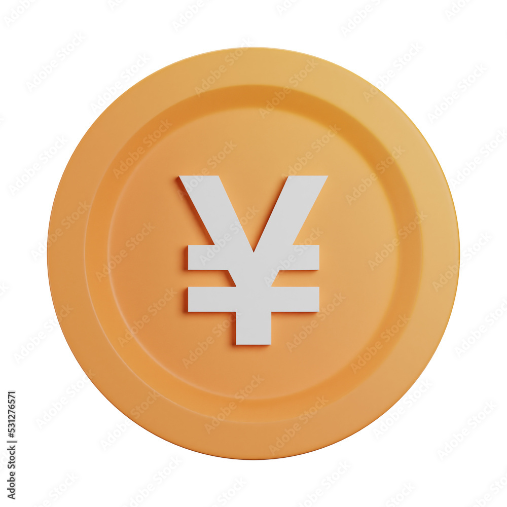 3D cartoon user interface illustration of a yuan coin money icon on an isolated background. With studio lighting and a gradient colourful texture. 3D rendering 3D cartoon user interface illustration of a yuan coin money icon on an isolated background. With studio lighting and a gradient colourful texture. 3D rendering