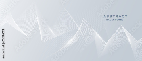 Gray and white abstract background with wavy lines. Digital future technology concept. vector illustration.