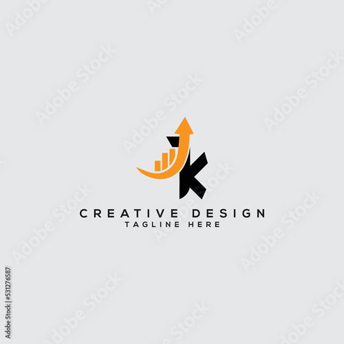 K logo and Business Financial Accounting Design Template