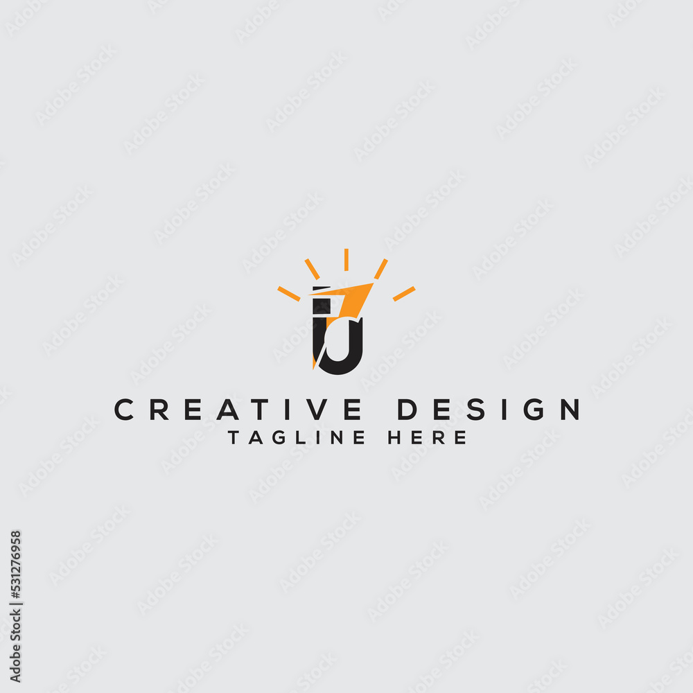 Light bulb initial letter u for brilliant idea logo Light bulb initial letter u for brilliant idea logo