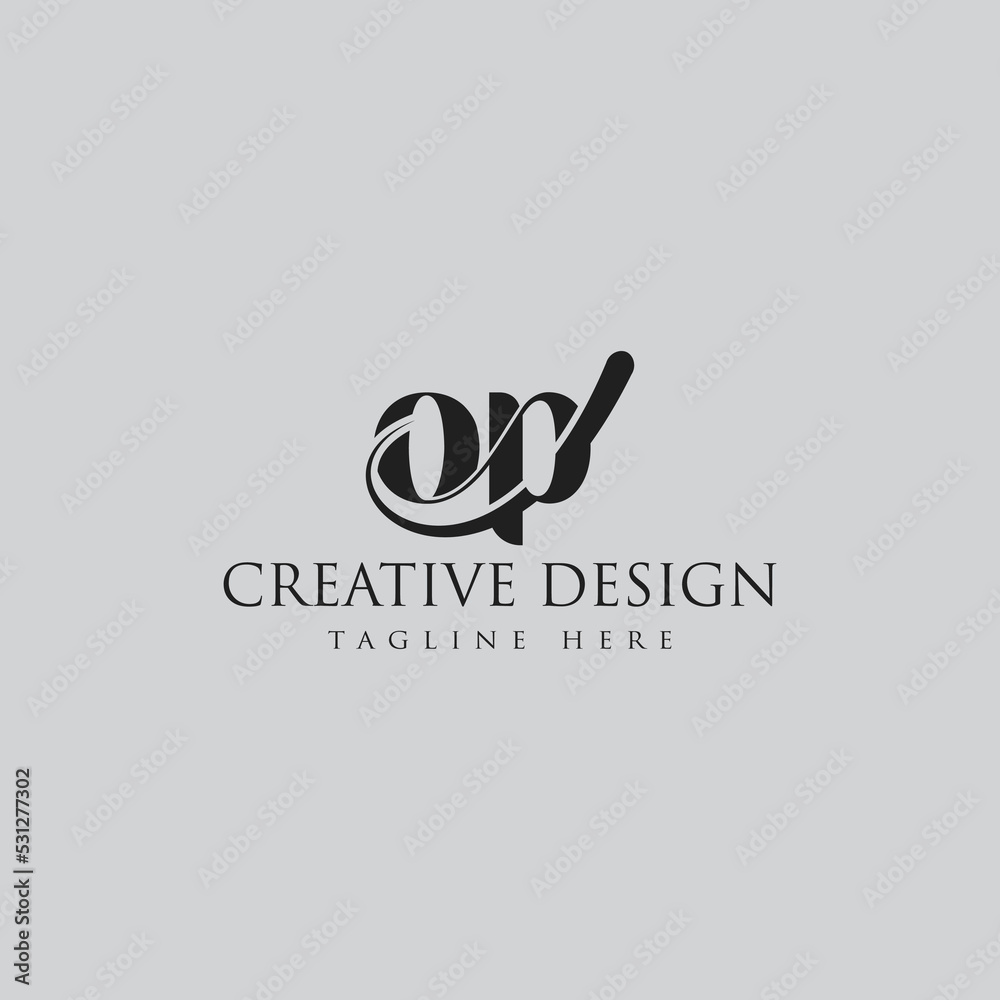 Creative op logo with the shape. Creative op logo with the shape.