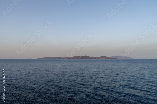 Island of Elba seen from the Piombino, Italy