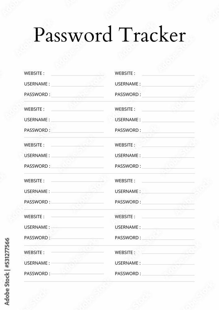 Password Tracker Password Tracker