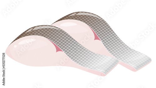 鱈の切り身のイラスト_2切れ