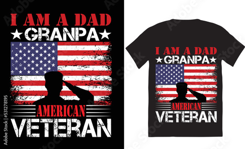 Veteran T-shirt design template