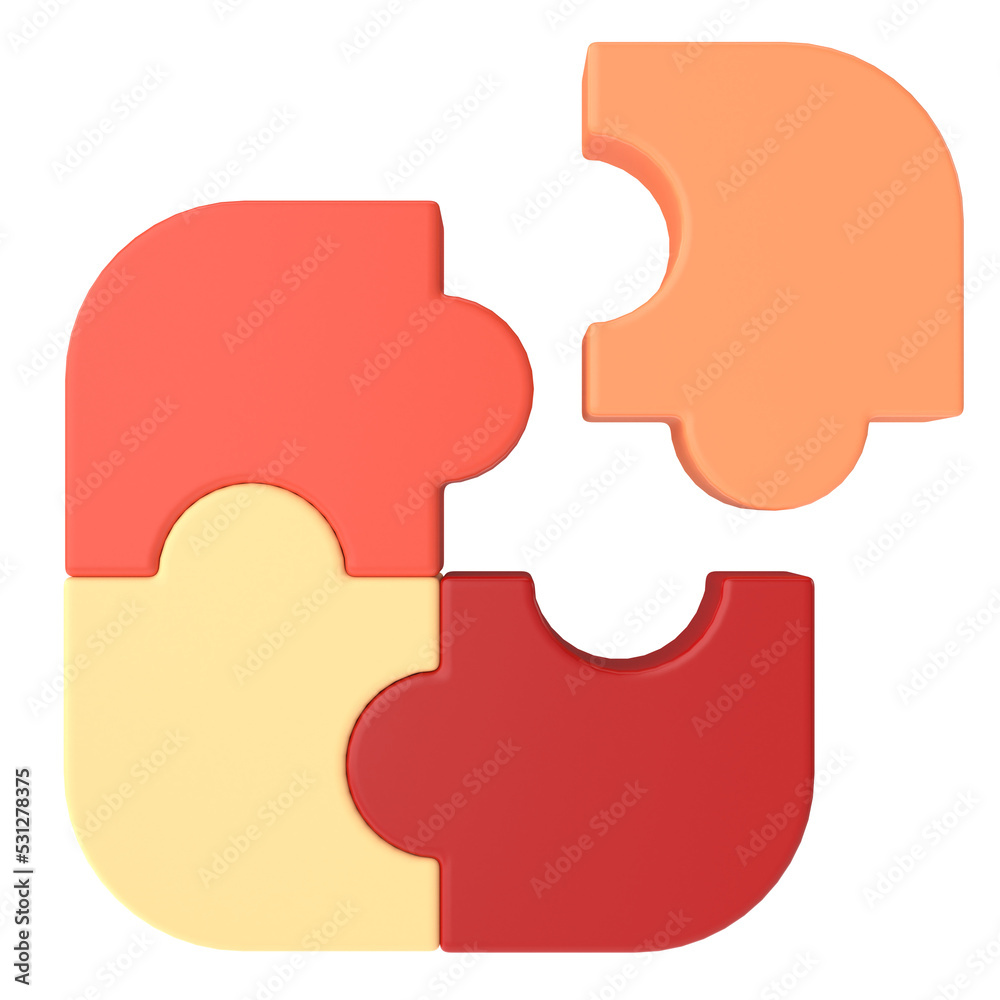 3D puzzle. 3D icon. 3D puzzle. 3D icon.