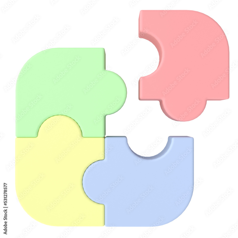 3D puzzle. 3D icon. 3D puzzle. 3D icon.
