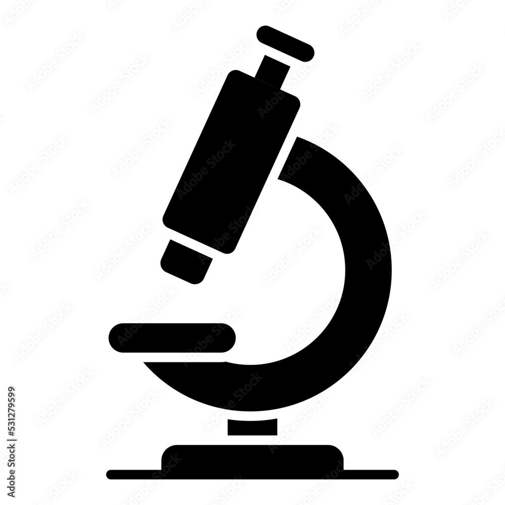 A lab research tool icon, glyph design of microscope A lab research tool icon, glyph design of microscope