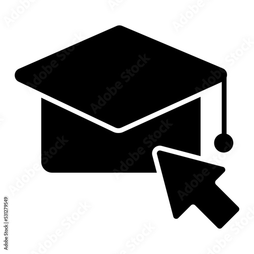 Academic cap icon, vector design of mortarboard