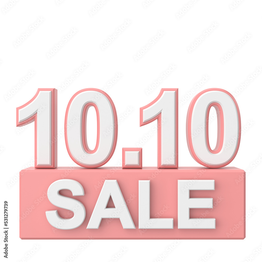 10.10 sale. October sale. 3D illustration. 10.10 sale. October sale. 3D illustration.
