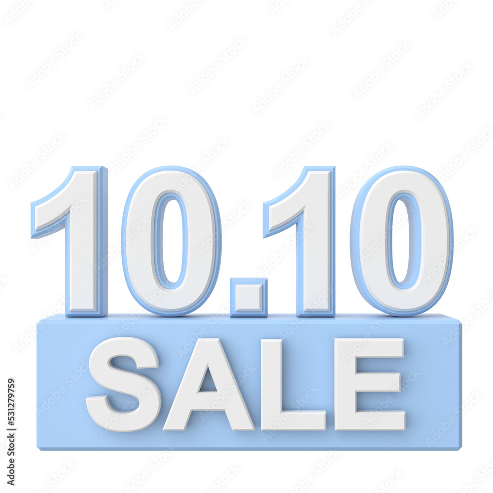 10.10 sale. October sale. 3D illustration. 10.10 sale. October sale. 3D illustration.