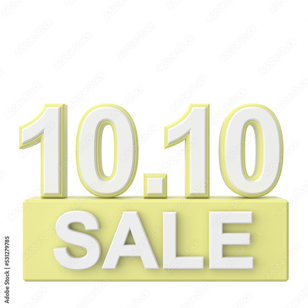 10.10 sale. October sale. 3D illustration. 10.10 sale. October sale. 3D illustration.