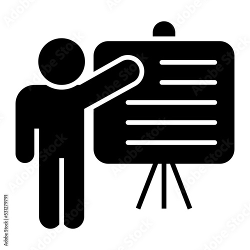 Solid design icon of teacher 