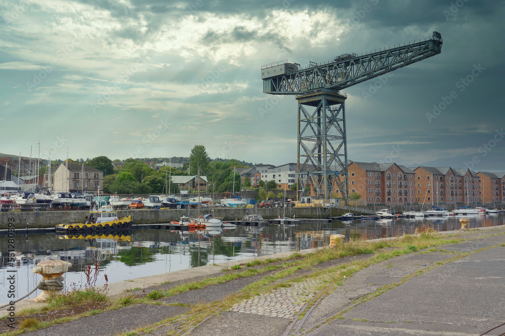 Crane in Port Glasgow at James Watt Dock Crane in Port Glasgow at James Watt Dock