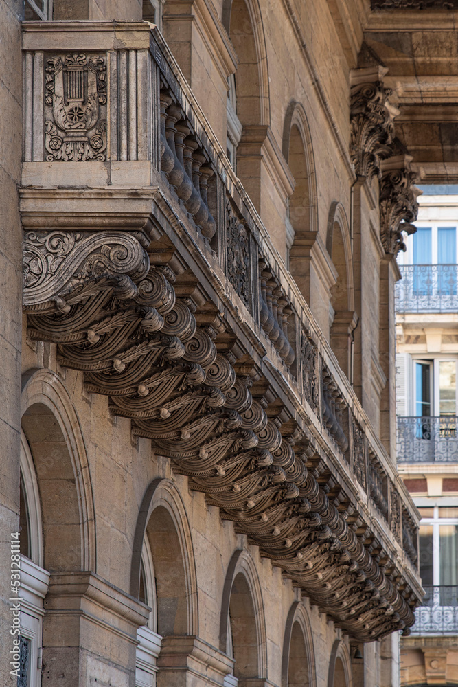 Detail of the architecture of buildings in the city of Dijon 