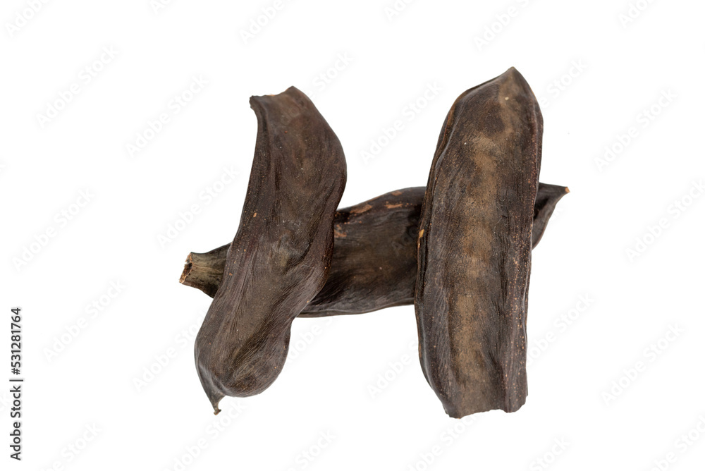 the whole Carob pods, fruits (Ceratonia siliqua) the whole Carob pods, fruits (Ceratonia siliqua)