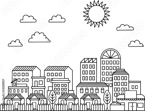 design vector urban building landscape outline silhouette element