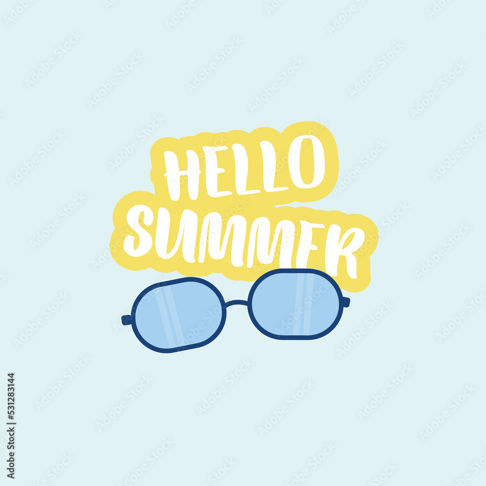 Vector illustration: Brush lettering composition of Summer Vacation isolated on white background.
