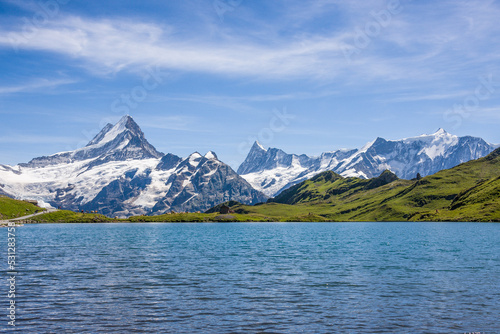 Swiss lake in the mountains