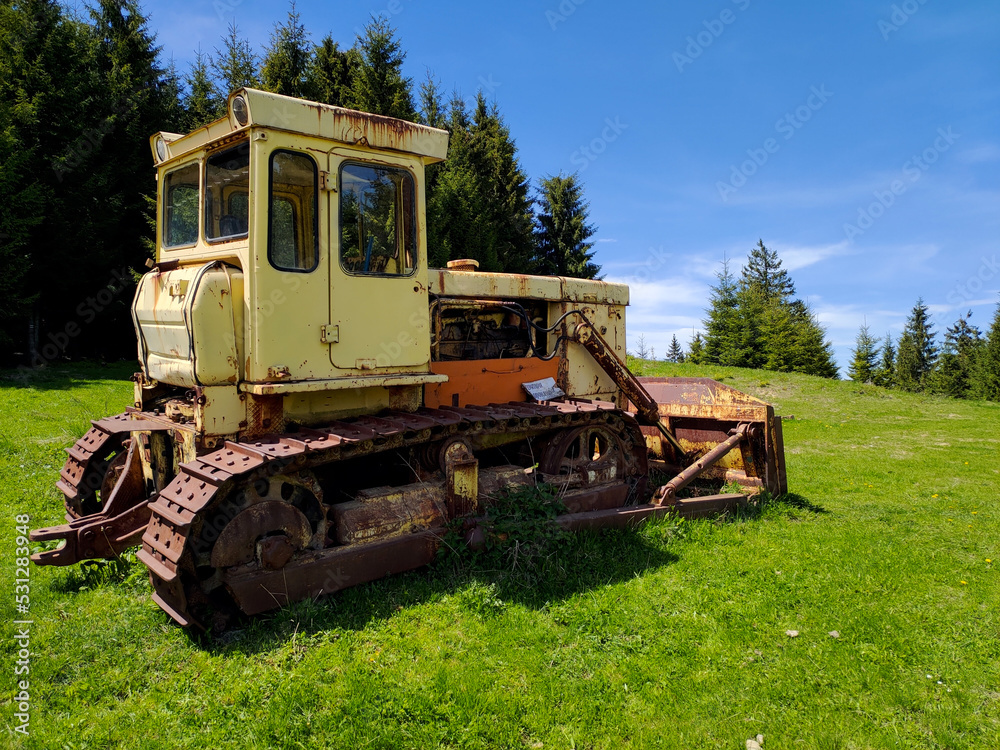 Tractor in the Ukrainian Carpathians Tractor in the Ukrainian Carpathians