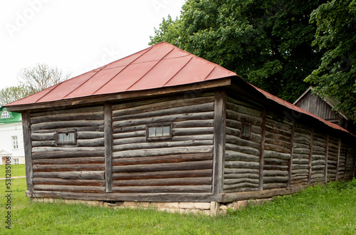 large wooden house in the countryside photo