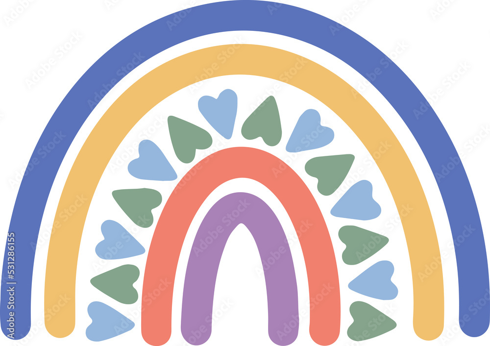 Naklejka premium Illustration cute rainbow in pastel color 
