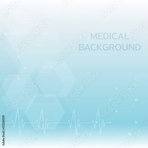 Abstract medical and DNA and molecule with a medical symbol. technology background with hexagons futuristic molecule Abstract medical background. Medial background DNA and medical and molecule concept