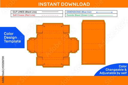 Match box, drawer sleeve gift box dieline template and 3D render file_Color Design Template